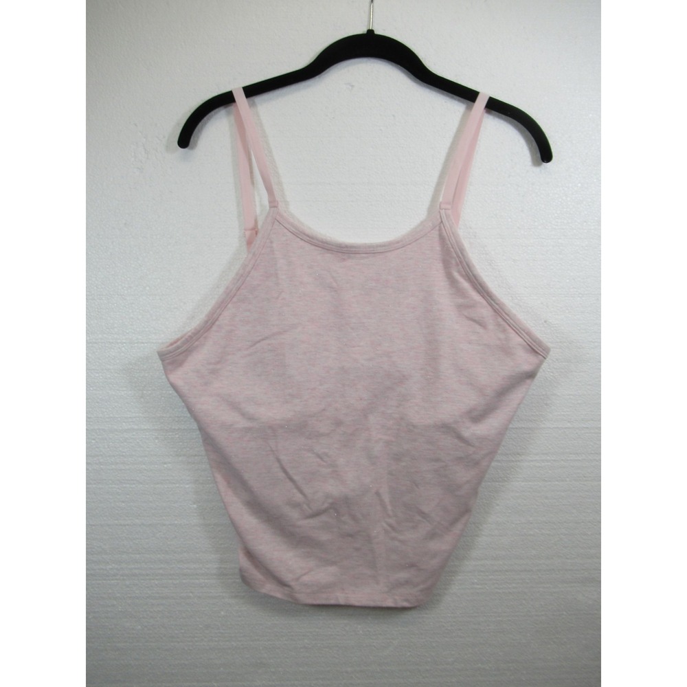 Victoria's Secret PINK Glitter Tank Top Women XL Built In Bra Convertible Strap
